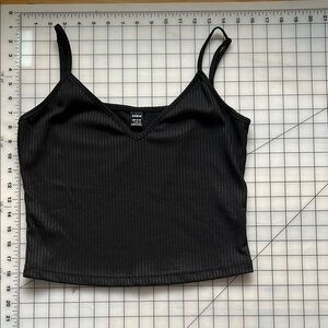 SHEIN Black Ribbed Crop Camisole
